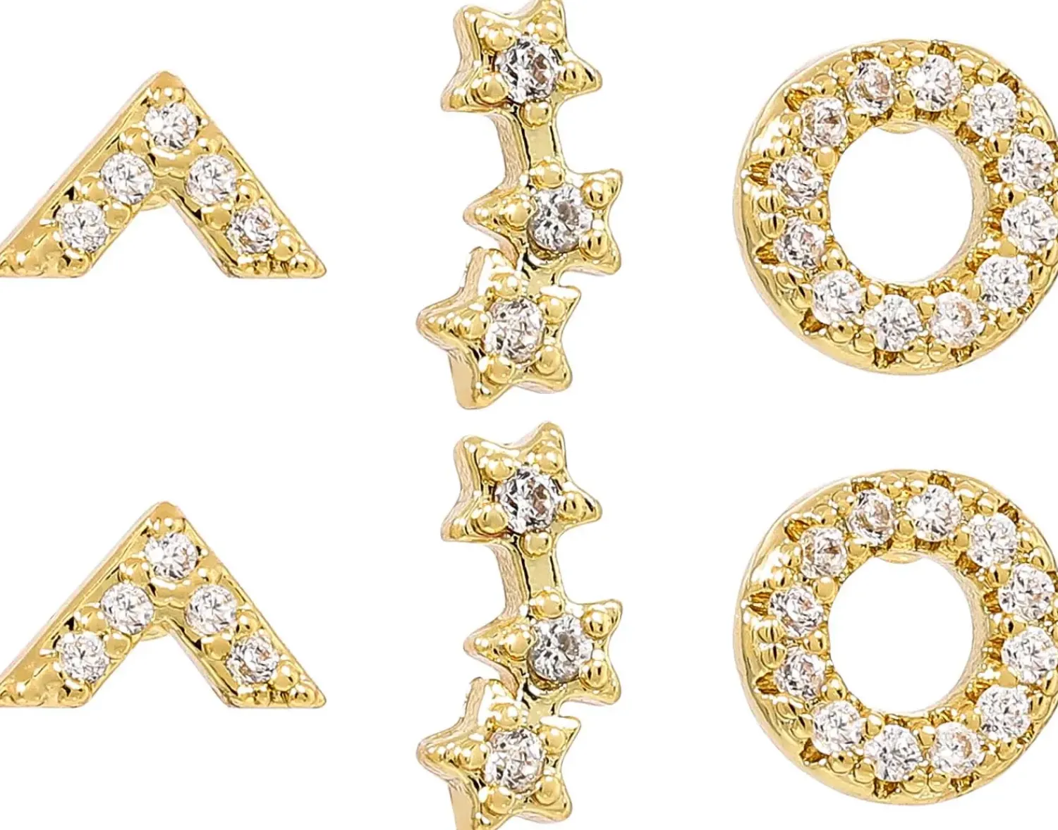 Bijou Brigitte Ohrringe Gold|Ohrstecker>Ohrstecker-Set - Trio Charm gold