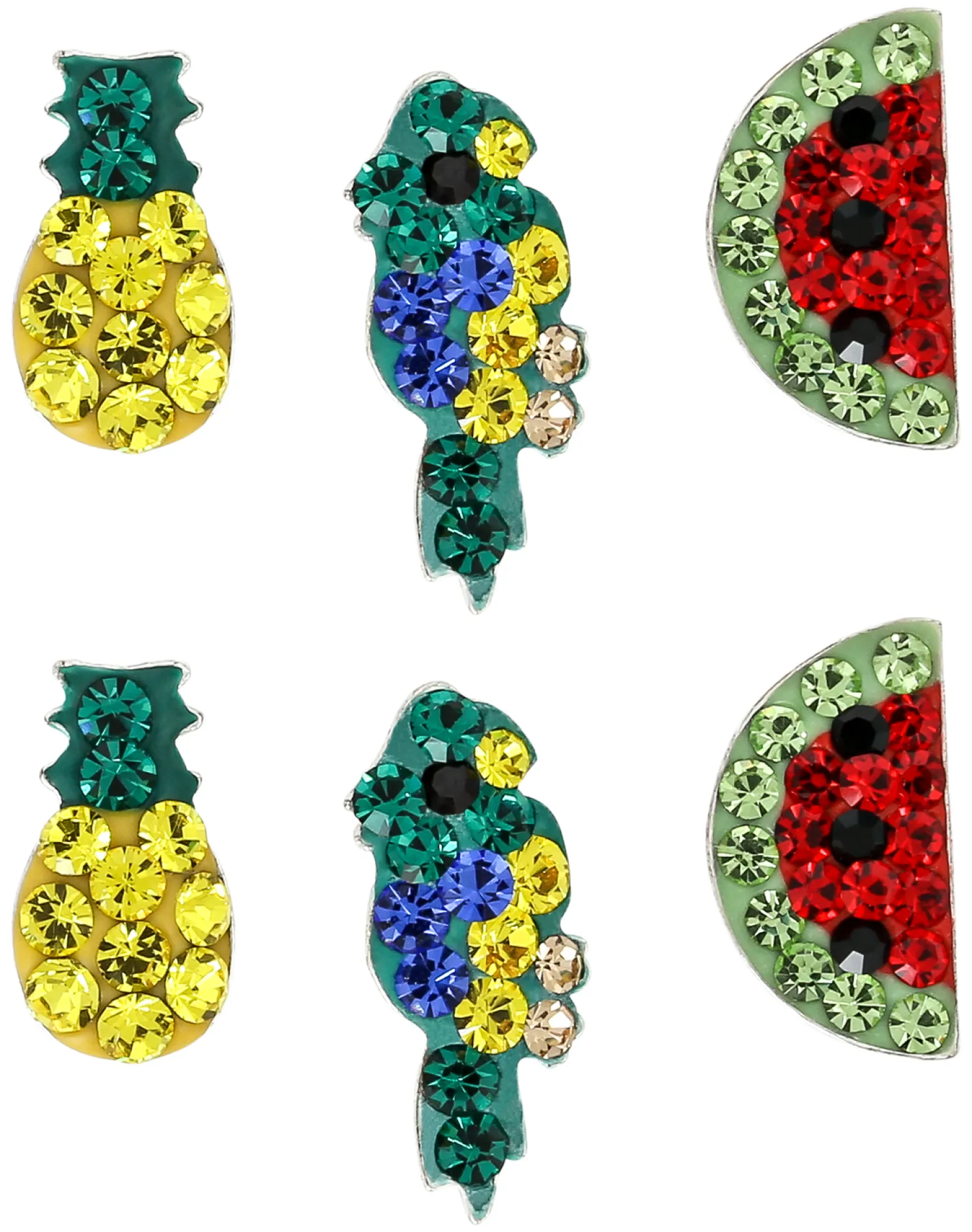 Bijou Brigitte Bunter Schmuck|Ohrringe 925Er Silber>Ohrstecker-Set – Tropical Paradise mehrfarbig