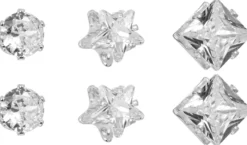 Bijou Brigitte Basics|Ohrstecker>Ohrstecker-Set - Zirconia Trio silber