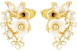 Bijou Brigitte Ohrringe Gold|Blumenschmuck>Ohrstecker - Soft Sakura gold, weiß