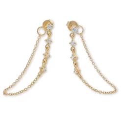 Bijou Brigitte Ohrringe Gold|Silver Crystals>Ohrstecker - Sparkle Chain gold