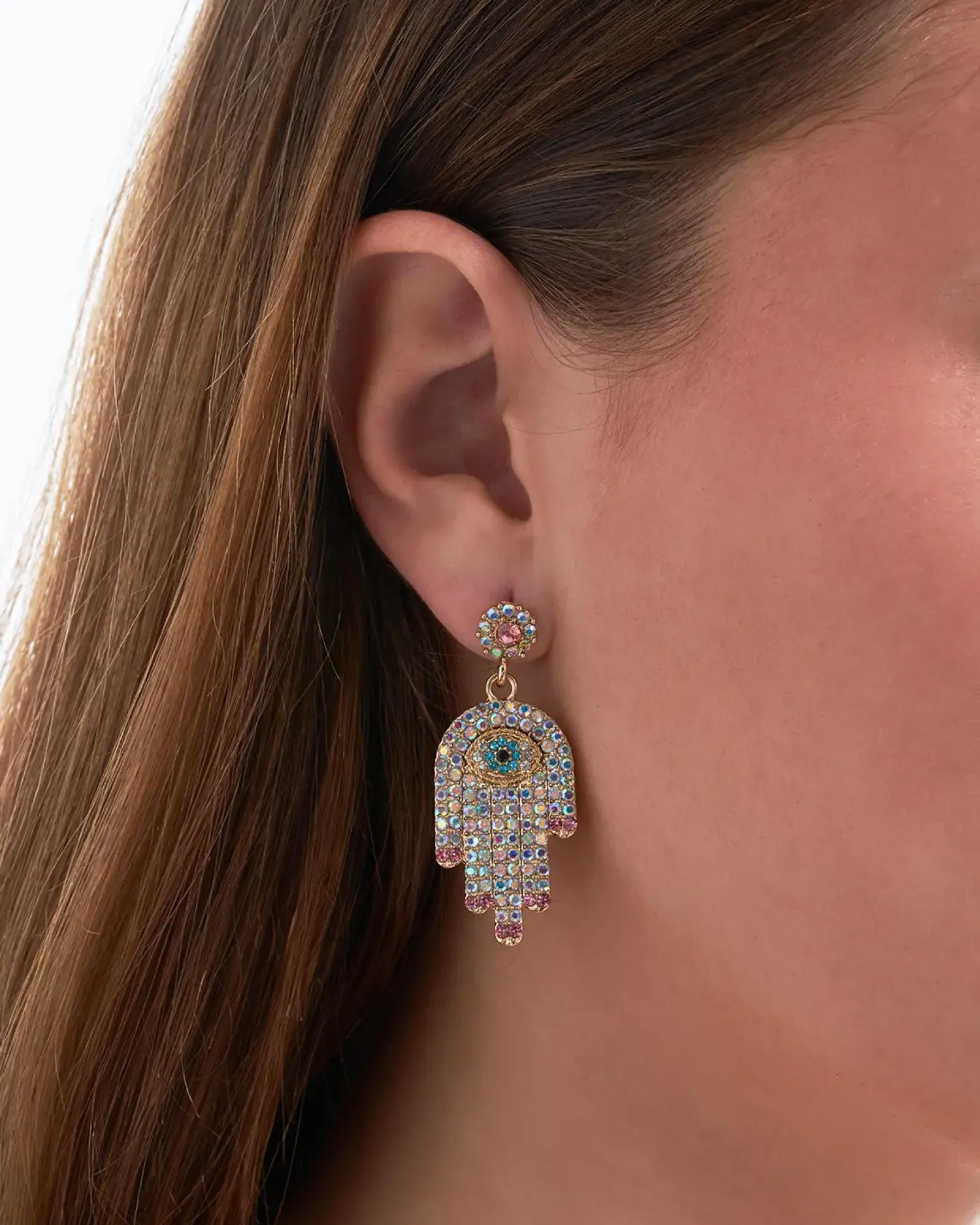 Bijou Brigitte Ohrstecker|Bunter Schmuck>Ohrstecker - Sparkling Hand mehrfarbig