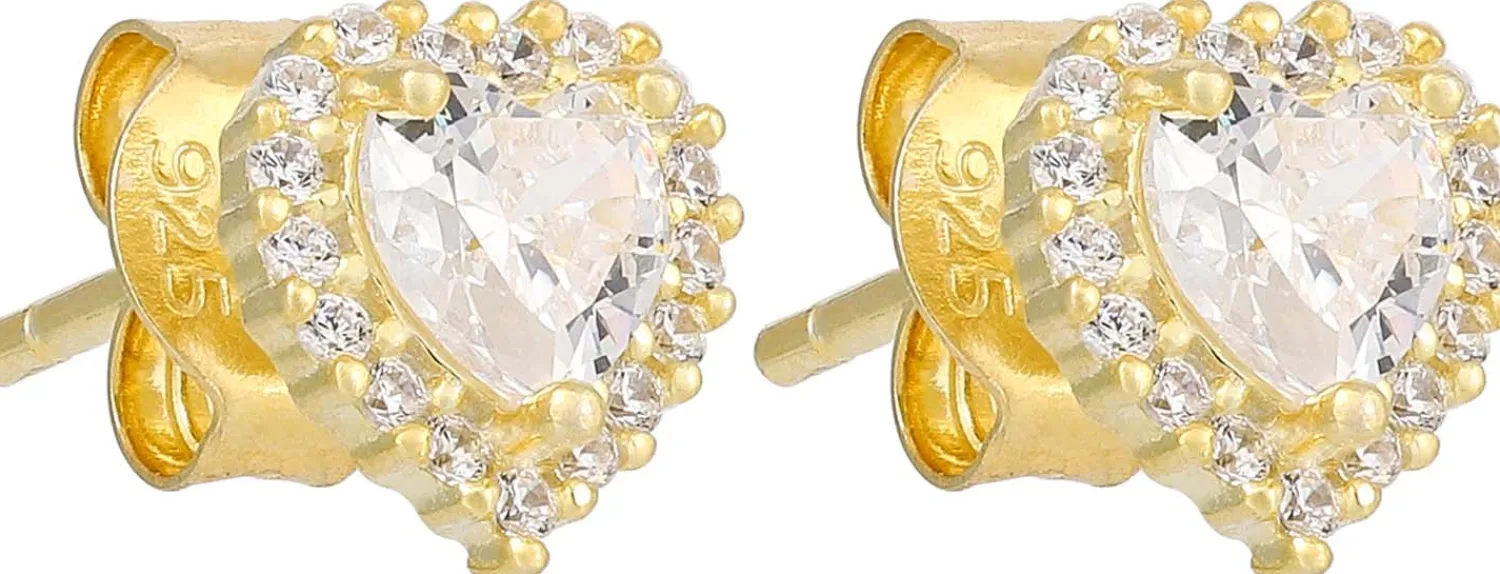 Bijou Brigitte Ohrringe Gold|Silver Crystals>Ohrstecker - Sparkling Heart gold