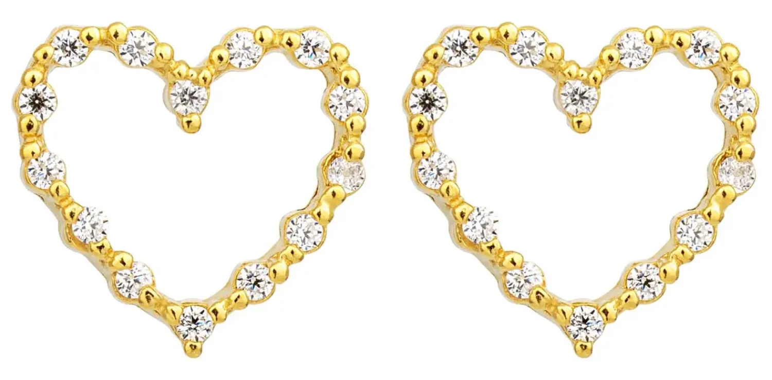 Bijou Brigitte Ohrringe Gold|Silver Crystals>Ohrstecker - Sparkling Hearts gold