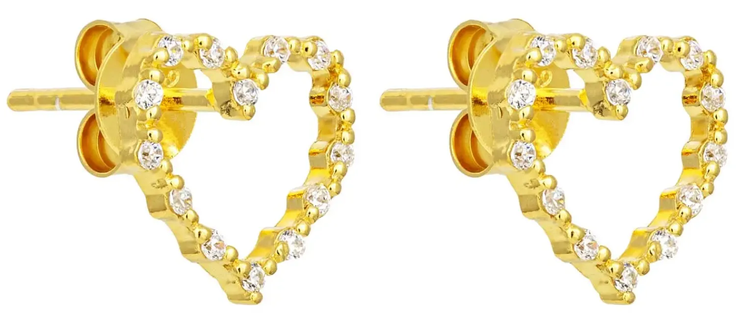 Bijou Brigitte Ohrringe Gold|Silver Crystals>Ohrstecker - Sparkling Hearts gold