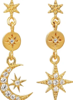 Bijou Brigitte Ohrringe Gold|Silver Crystals>Ohrstecker - Sparkling Night gold