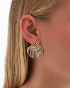 Bijou Brigitte Muschelschmuck|Ohrringe Gold>Ohrstecker - Sparkly Shells gold