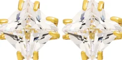 Bijou Brigitte Ohrringe Gold|Silver Crystals>Ohrstecker - Square Sparkle gold