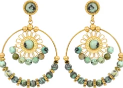 Bijou Brigitte Ohrringe Gold|Edelstahlohrringe>Ohrstecker - Summer Turquoise gold, grün