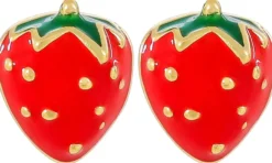 Bijou Brigitte Kinderschmuck|Ohrringe 925Er Silber>Ohrstecker - Sweet Strawberry rot