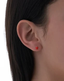 Bijou Brigitte Kinderschmuck|Ohrringe 925Er Silber>Ohrstecker - Sweet Strawberry rot