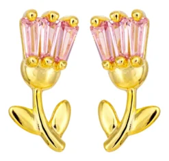 Bijou Brigitte Blumenschmuck|Ohrstecker>Ohrstecker - Sweet Tulip rosa, gold