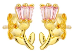 Bijou Brigitte Blumenschmuck|Ohrstecker>Ohrstecker - Sweet Tulip rosa, gold
