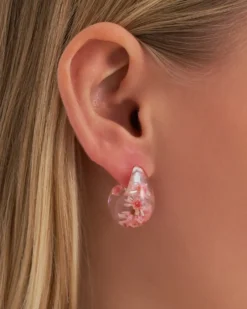 Bijou Brigitte Blumenschmuck|Ohrstecker>Ohrstecker - Transparent Flower rosa