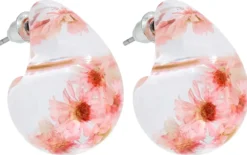 Bijou Brigitte Blumenschmuck|Ohrstecker>Ohrstecker - Transparent Flower rosa