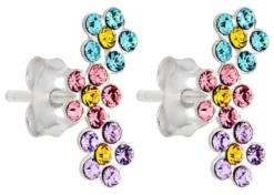 Bijou Brigitte Ohrringe 925Er Silber|Ohrringe 925Er Silber>Ohrstecker - Triple Blossom lila, blau, silber, pink
