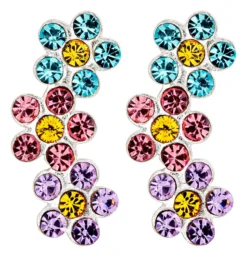 Bijou Brigitte Ohrringe 925Er Silber|Ohrringe 925Er Silber>Ohrstecker - Triple Blossom lila, blau, silber, pink