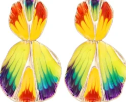 Bijou Brigitte Bunter Schmuck|Ohrstecker>Ohrstecker - Tropical Ginkgo mehrfarbig, gelb