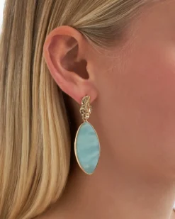 Bijou Brigitte Ohrringe Gold|Ohrstecker>Ohrstecker - Turquoise Gem gold, türkis