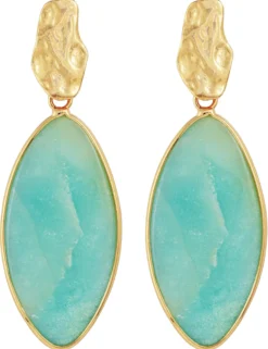 Bijou Brigitte Ohrringe Gold|Ohrstecker>Ohrstecker - Turquoise Gem gold, türkis