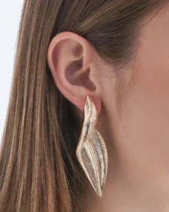Bijou Brigitte Ohrringe Gold|Boho-Schmuck>Ohrstecker - Twisted Leaves gold