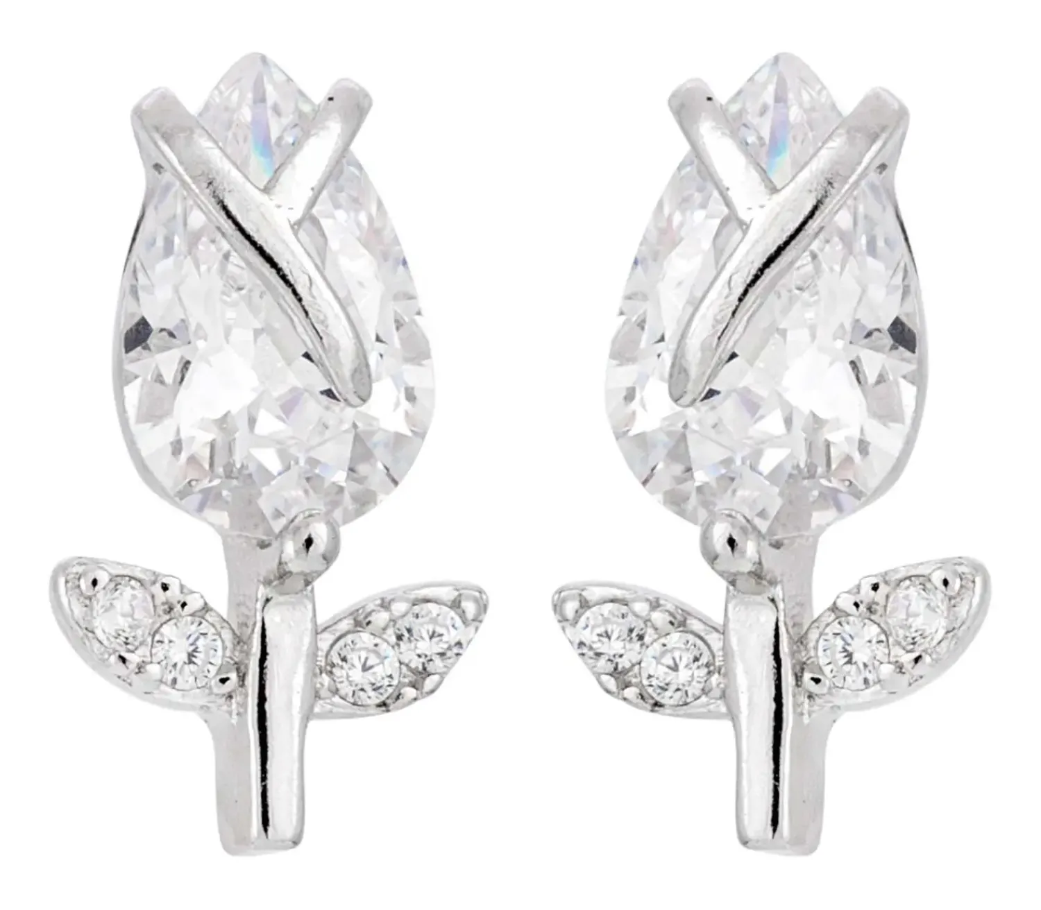 Bijou Brigitte Silver Crystals|Blumenschmuck>Ohrstecker - Vibrant Blossom silber