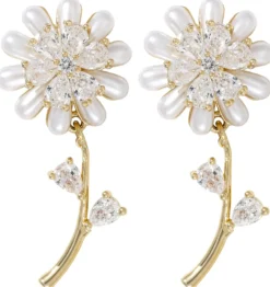 Bijou Brigitte Ohrringe Gold|Blumenschmuck>Ohrstecker - Vibrant Flower gold