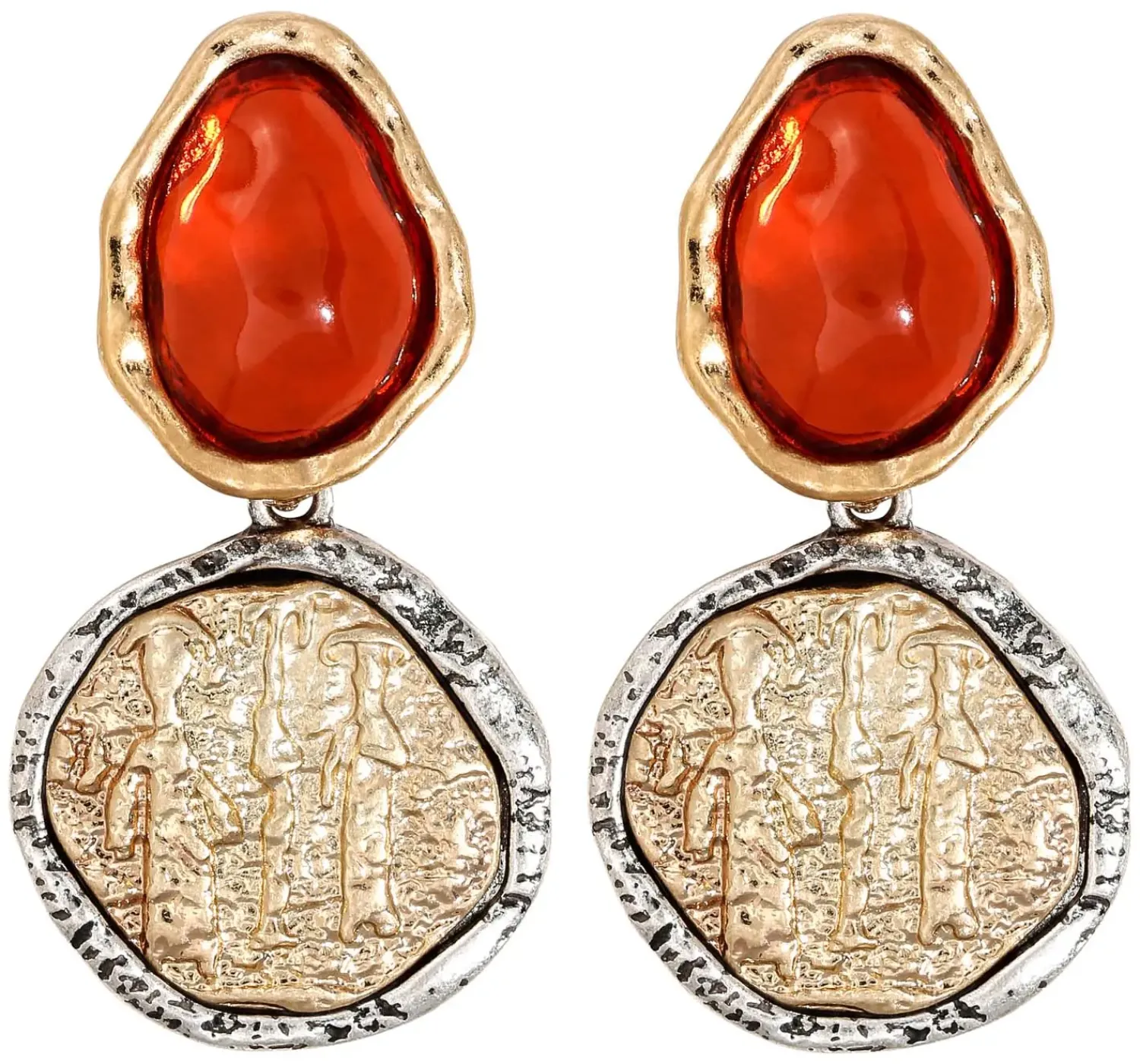 Bijou Brigitte Bunter Schmuck>Ohrstecker - Vintage Orange mehrfarbig, orange