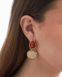 Bijou Brigitte Bunter Schmuck>Ohrstecker - Vintage Orange mehrfarbig, orange
