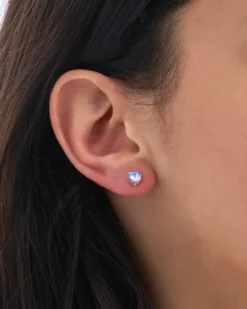 Bijou Brigitte Für Bestimmte Personen|Ohrringe 925Er Silber>Ohrstecker - Violet Hearts rosa, lila, blau