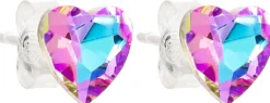 Bijou Brigitte Für Bestimmte Personen|Ohrringe 925Er Silber>Ohrstecker - Violet Hearts rosa, lila, blau