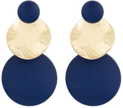Bijou Brigitte Ohrringe Gold|Ohrstecker>Ohrstecker - Wavy Discs blau, gold