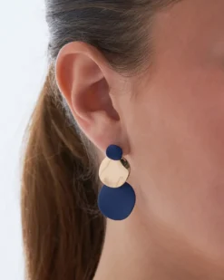 Bijou Brigitte Ohrringe Gold|Ohrstecker>Ohrstecker - Wavy Discs blau, gold