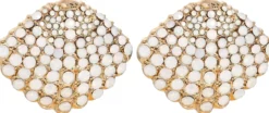 Bijou Brigitte Muschelschmuck|Ohrringe Gold>Ohrstecker - White Conch gold, weiß