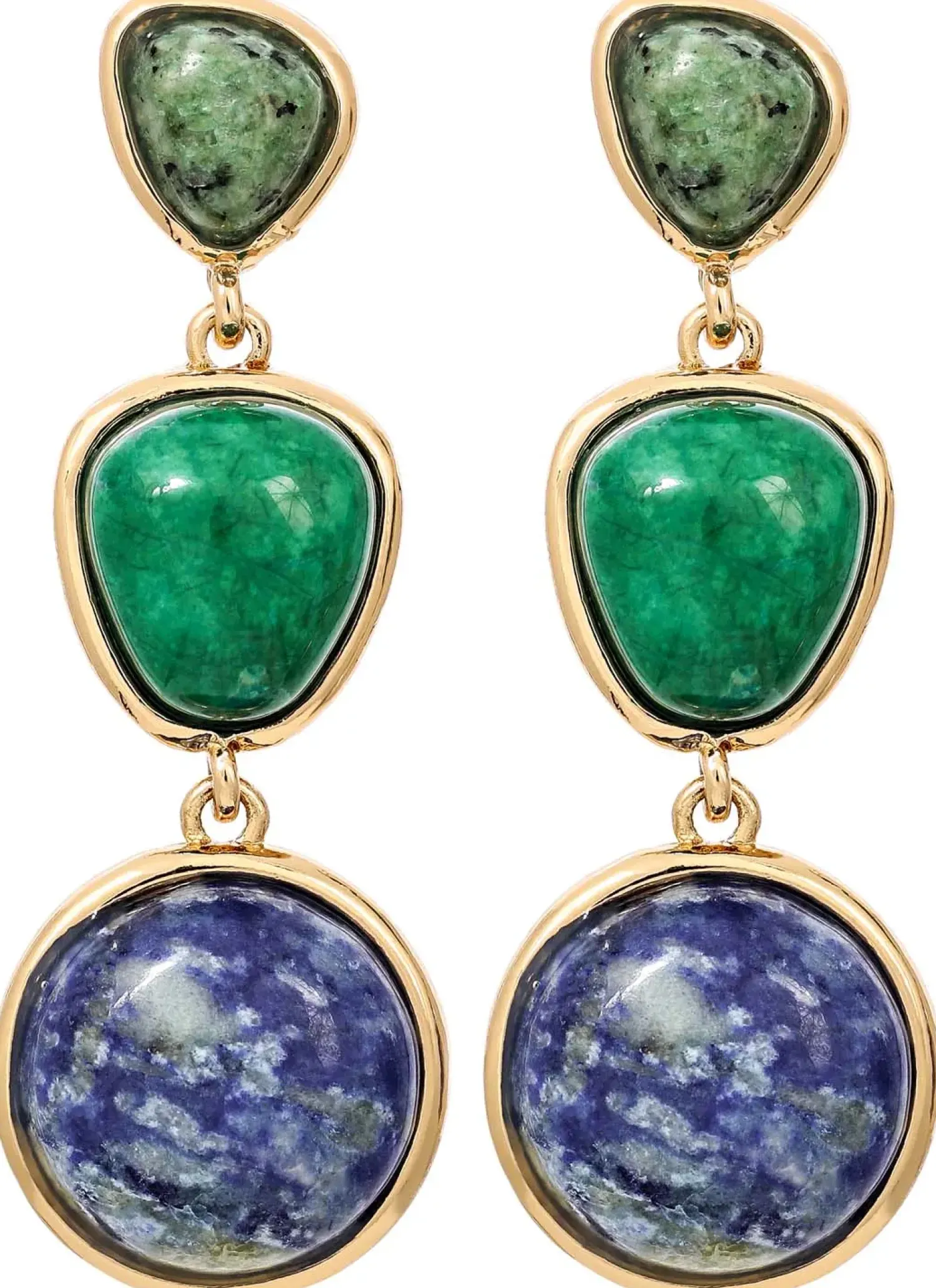 Bijou Brigitte Boho-Schmuck|Ohrstecker>Ohrstecker - Wonderful Magnesite grün, blau