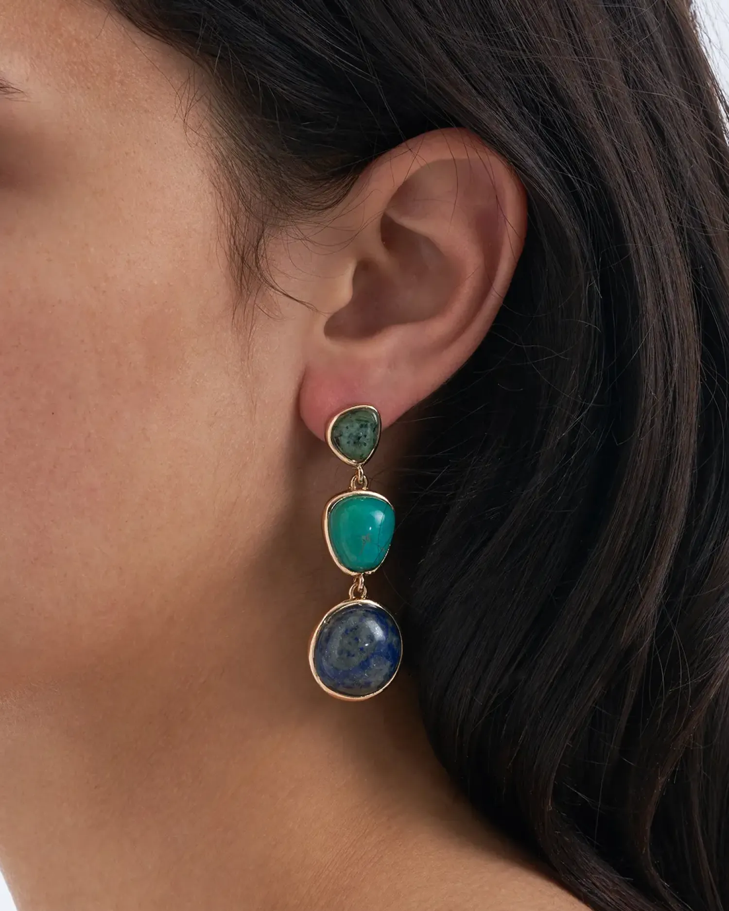 Bijou Brigitte Boho-Schmuck|Ohrstecker>Ohrstecker - Wonderful Magnesite grün, blau