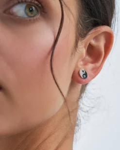 Bijou Brigitte Ohrstecker>Ohrstecker - Ying & Yang schwarz, silber