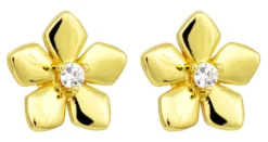 Bijou Brigitte Blumenschmuck|Silver Crystals>Ohrstecker - Zirconia Blossom gold