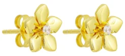 Bijou Brigitte Blumenschmuck|Silver Crystals>Ohrstecker - Zirconia Blossom gold