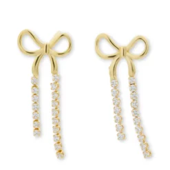 Bijou Brigitte Ohrringe Gold|Silver Crystals>Ohrstecker - Zirconia Bow gold