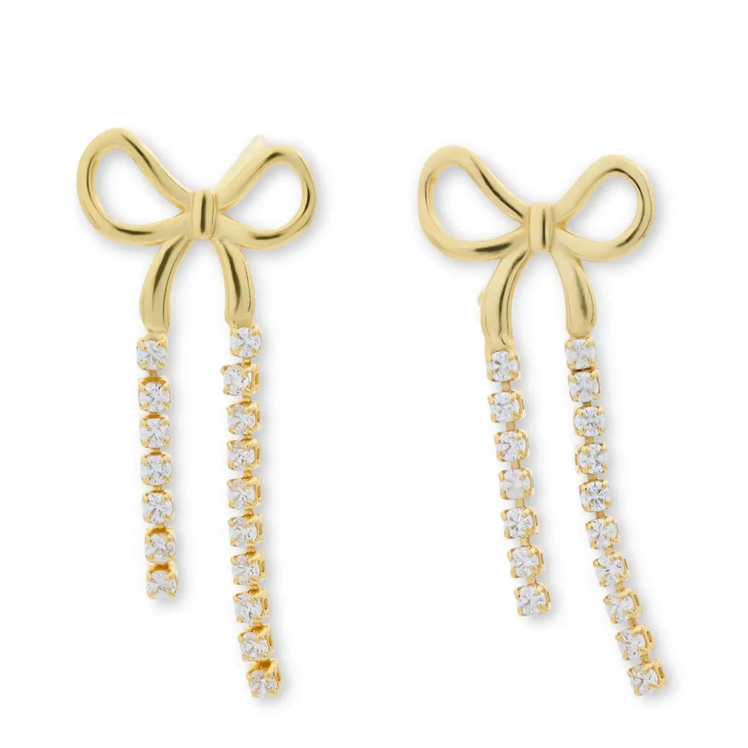 Bijou Brigitte Ohrringe Gold|Silver Crystals>Ohrstecker - Zirconia Bow gold