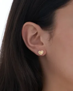 Bijou Brigitte Silver Crystals|Ohrstecker>Ohrstecker - Zirconia Hearts gold