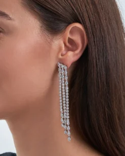 Bijou Brigitte Brautohrringe|Ohrstecker>Ohrstecker - Zirconia Tassel silber