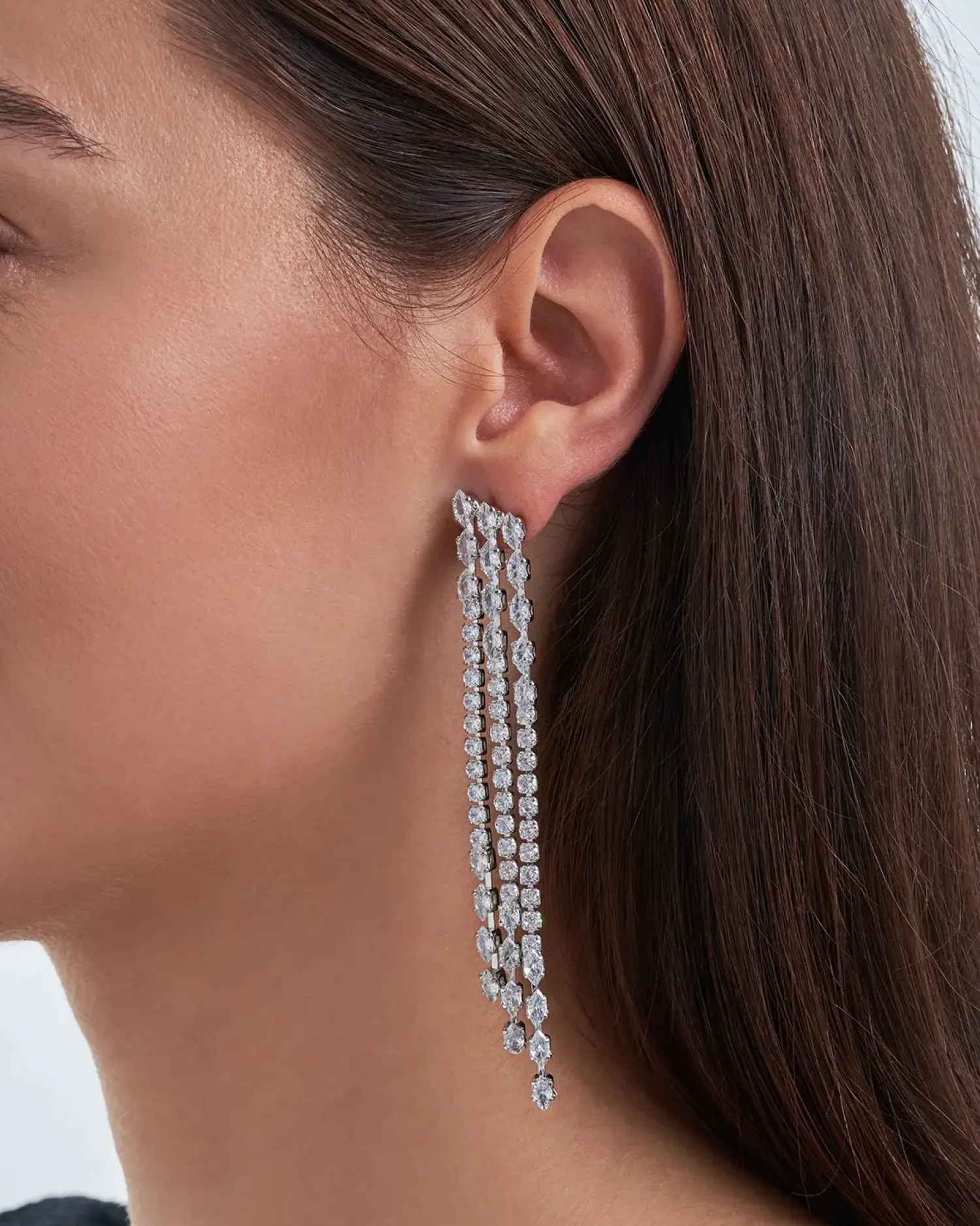 Bijou Brigitte Brautohrringe|Ohrstecker>Ohrstecker - Zirconia Tassel silber