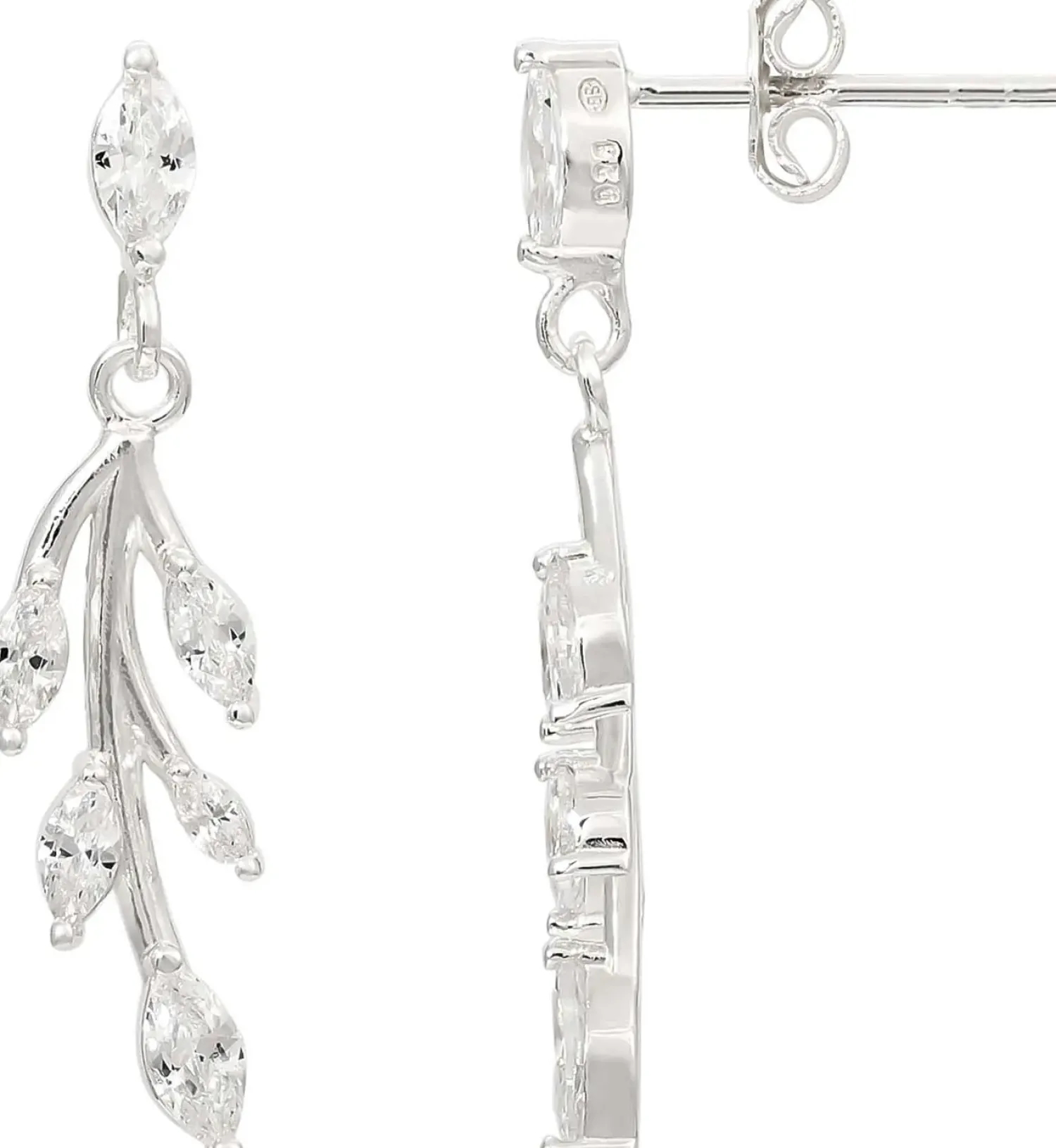 Bijou Brigitte Silver Crystals|Ohrstecker>Ohrstecker - Zirkonia Leaves silber