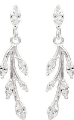 Bijou Brigitte Silver Crystals|Ohrstecker>Ohrstecker - Zirkonia Leaves silber