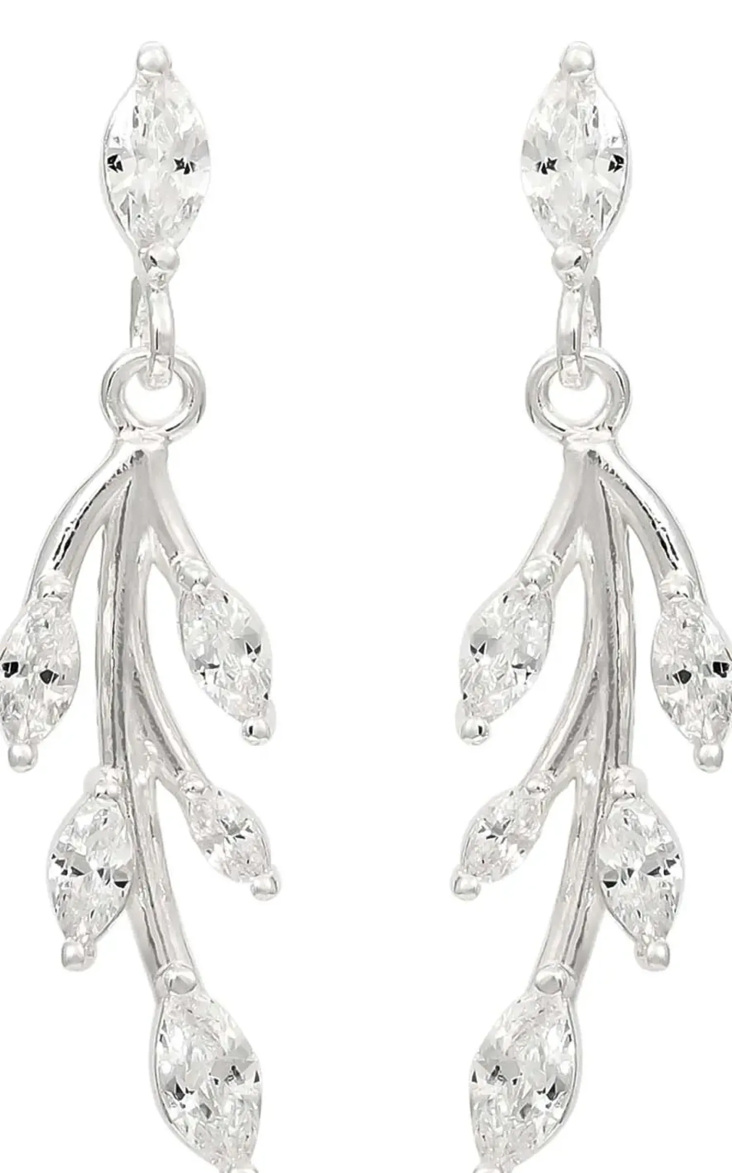 Bijou Brigitte Silver Crystals|Ohrstecker>Ohrstecker - Zirkonia Leaves silber