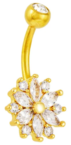 Bijou Brigitte Bauchnabelpiercings|Piercings Gold>Piercing - Floral Charm gold
