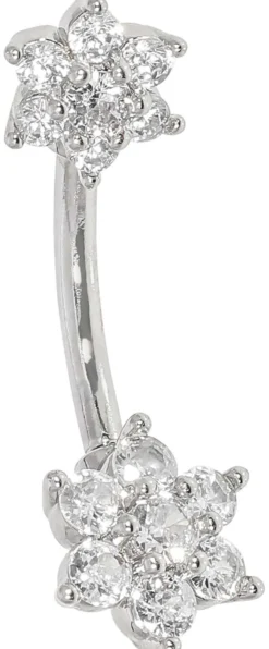 Bijou Brigitte Bauchnabelpiercings|Piercings Silber>Piercing - Floral Glamour silber