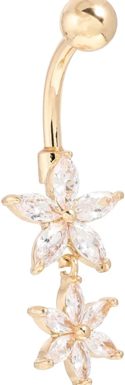 Bijou Brigitte Bauchnabelpiercings|Piercings Gold>Piercing - Flower Duo gold